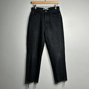 Black straight leg jeans full button by Zara size 6